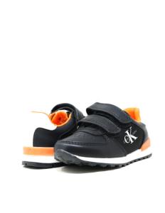 CALVIN KLEIN - SNEAKER BASSA VELCRO NERO/BIANCO