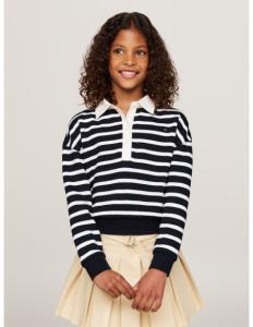 Tommy Hilfiger - HILFIGER STRIPE POLO SWEATSHIRT