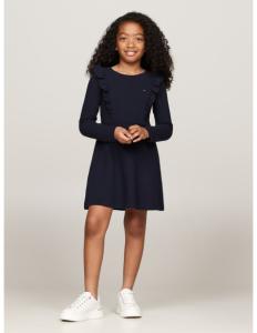 Tommy Hilfiger - RUFFLE FIT & FLARE DRESS LS