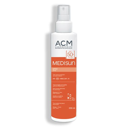 ისისფარმა - ACM მედისანი მზისგან დამცავი სპრეი ბავშვი/მოზრდილებისთვის მგრძნობიარე კანის SPF50+