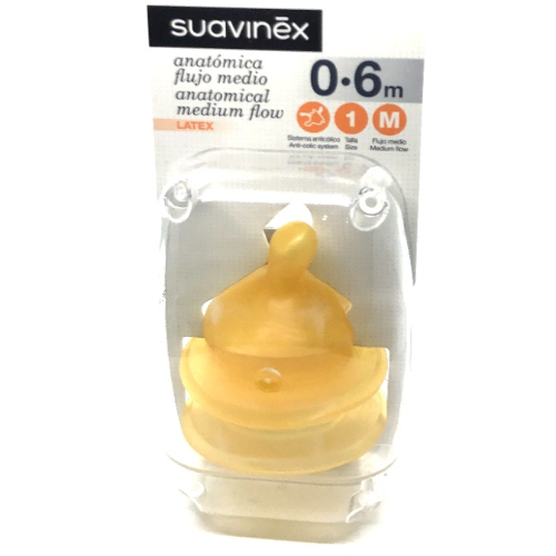სუავინექსი - საწოვარა ლატექსის ანატომიური M /0-6თვ/