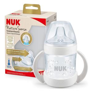ნუკი - ბოთლი პლასტ. სასწავლო NATURE SENSE +საწ. სილ. თეთრი. ტემპ. ინდიკატორით