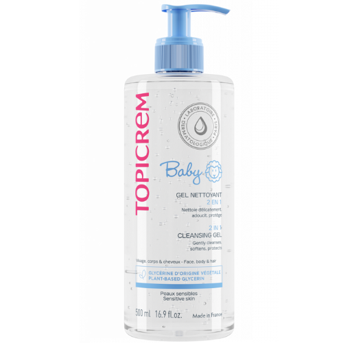 ტოპიკრემი - თავი/ტანის გელი დასაბანი ახალშობილის 2X1