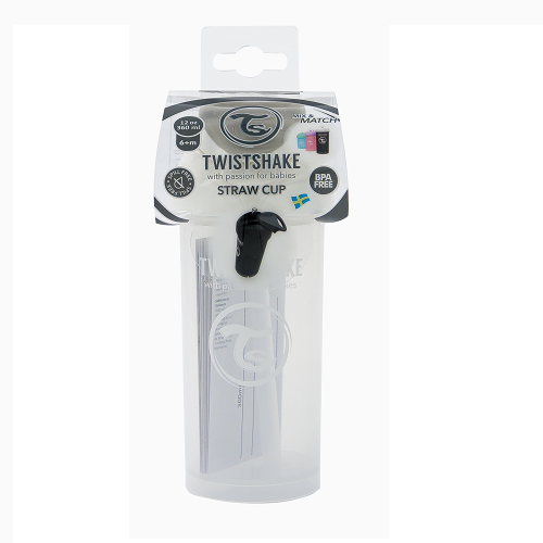 ტვისტშეიკი - ჭიქა საწრუპით თეთრი /6თვ+/