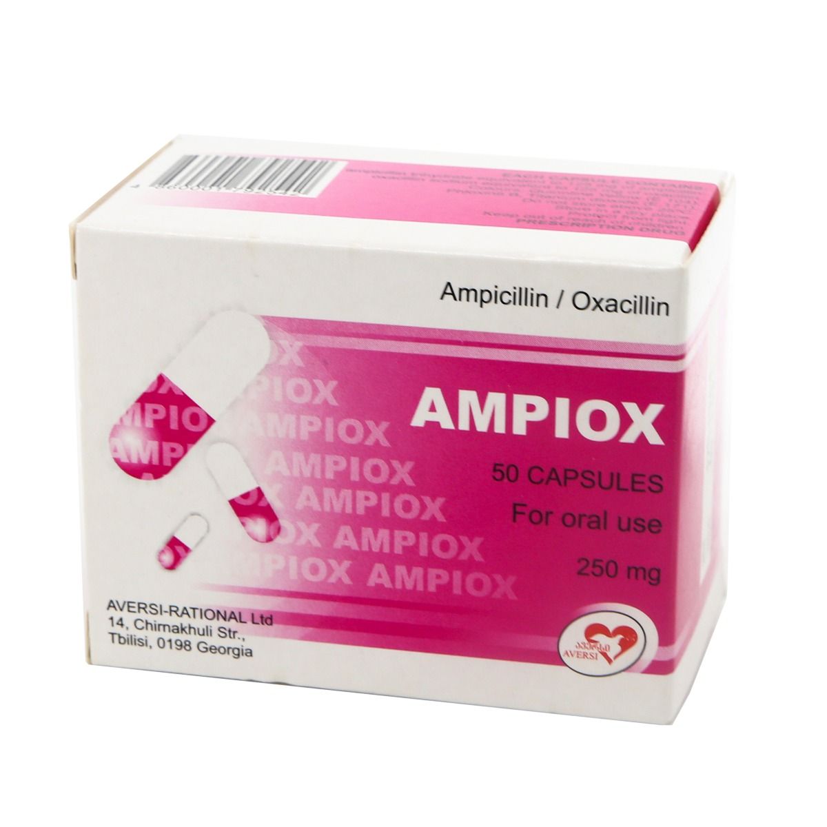 Ampiox - ამპიოქსი 0.25გ 50 კაფსულა