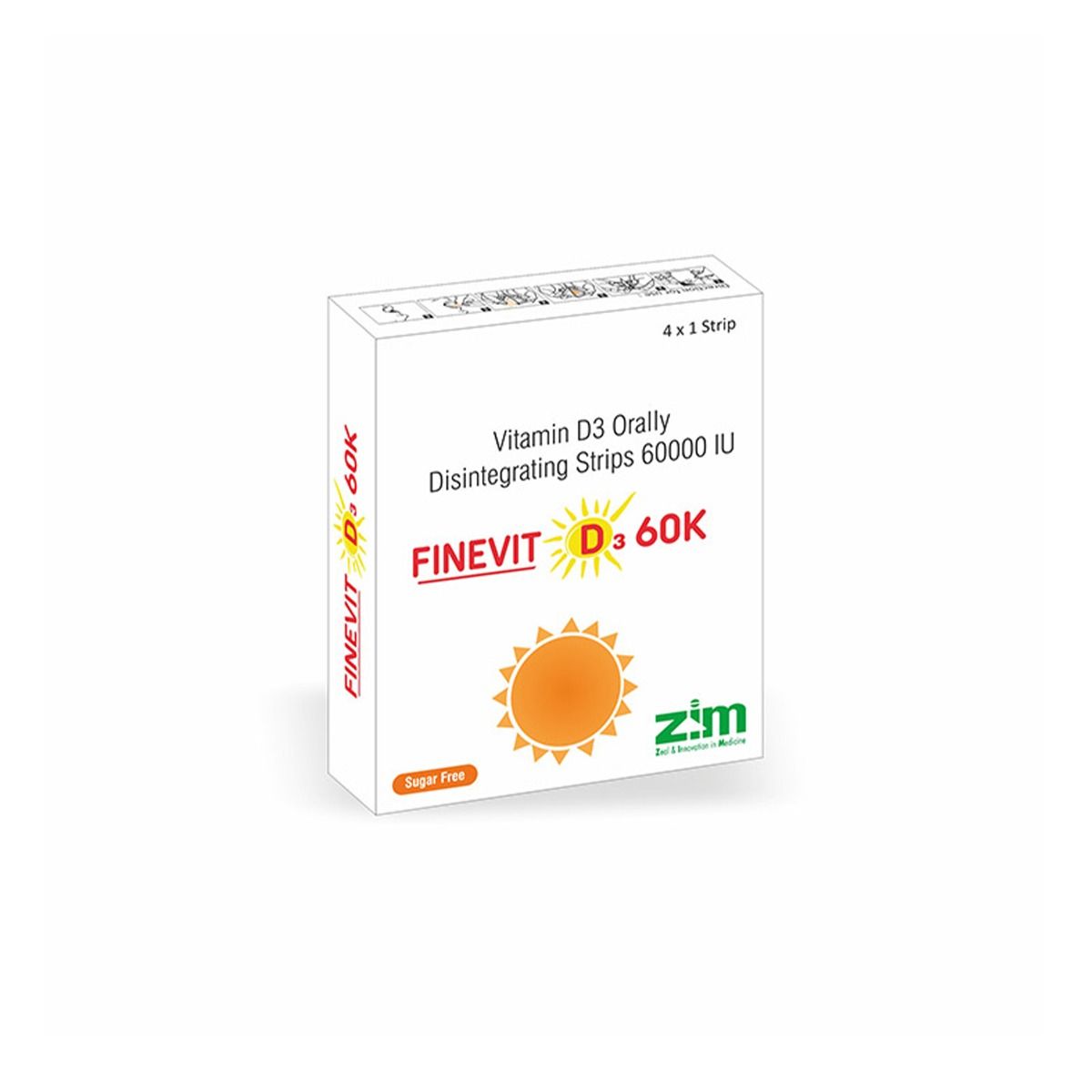 FINEVIT D3 60K - ფინევიტი D3 60K 60000სე.ფირფიტა 4 სტრიპი 