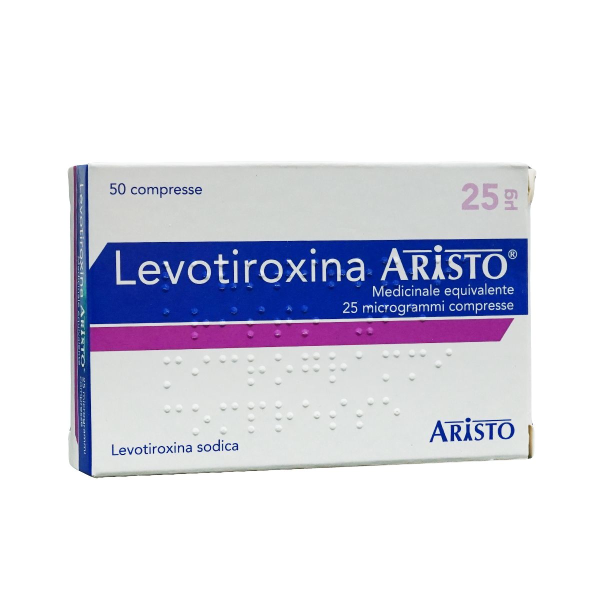 Levotiroxina - ლევოთიროქსინი არისტო  25მკგ 50 ტაბლეტი