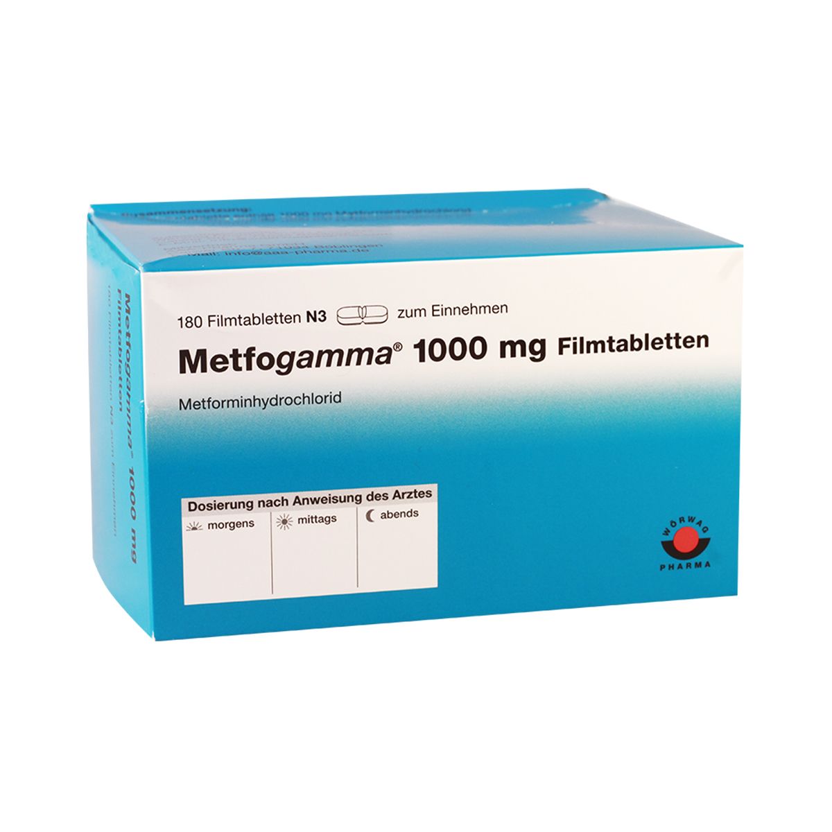 Metfogamma - მეთფოგამა 1000მგ 180 ტაბლეტი