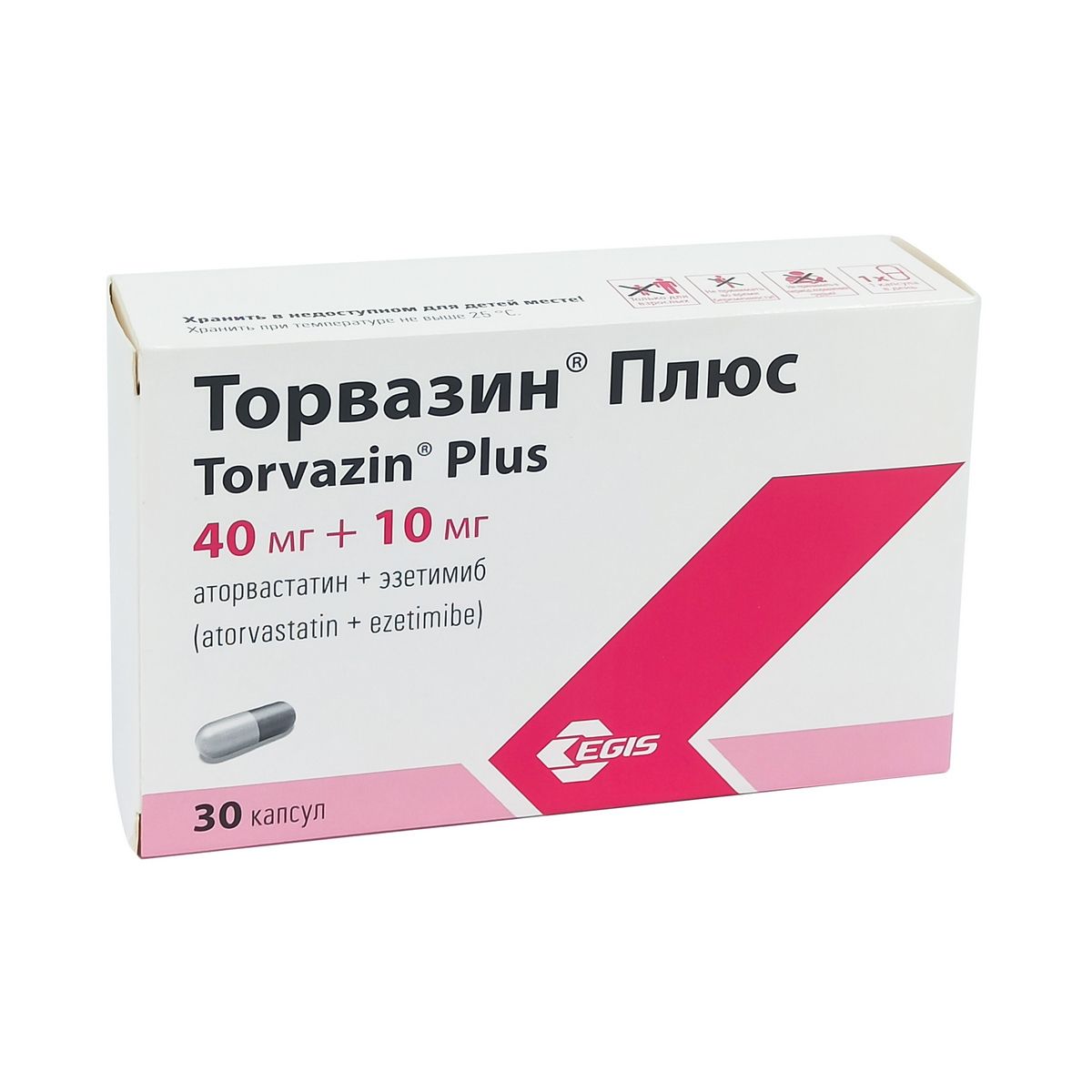 Torvazin Plus - ტორვაზინ პლიუსი 40/10მგ 30 კაფსულა 