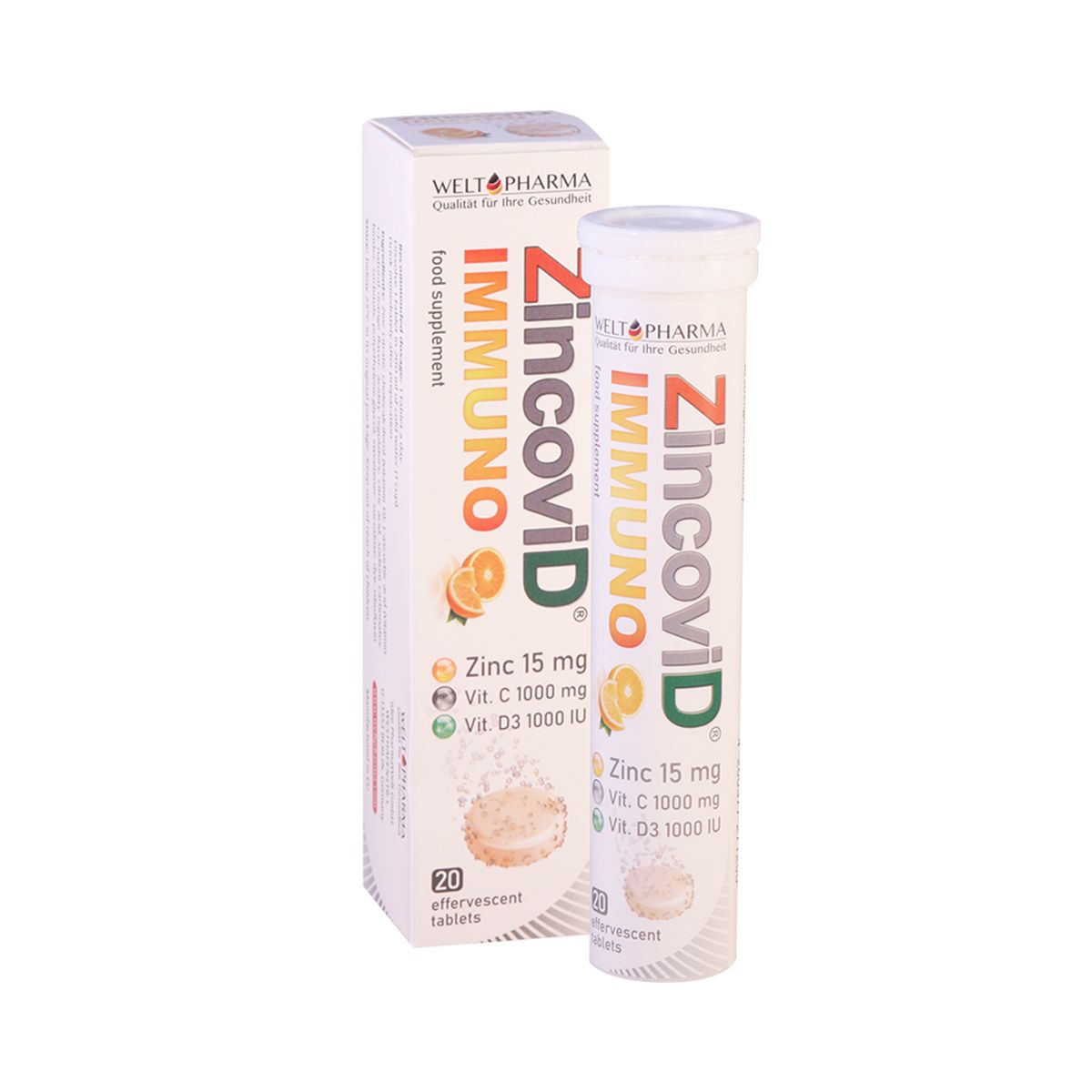 Zincovid Immuno - ცინკოვიდი იმუნო   20 შუშხუნა ტაბლეტი