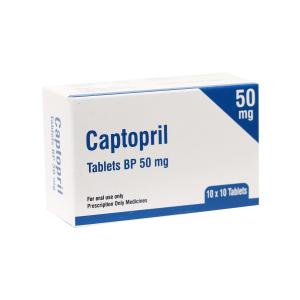 Captopril BP - კაპტოპრილი BP 50მგ 100 ტაბლეტი