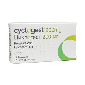 Cyclogest - ციკლოგესტი ვაგინალური სუპოზიტორია 200მგ 15 ცალი