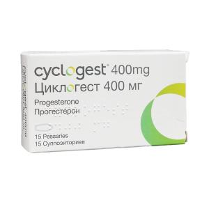 Cyclogest - ციკლოგესტი ვაგინალური სუპოზიტორია 400მგ 15 ცალი