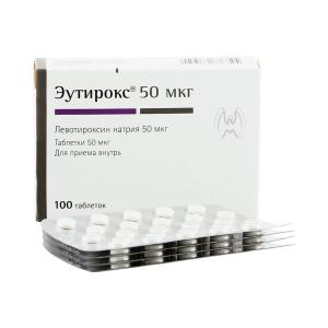 Euthyrox - ეუთიროქსი 50მკგ. 100 ტაბლეტი