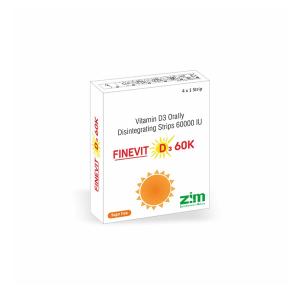 FINEVIT D3 60K - ფინევიტი D3 60K 60000სე.ფირფიტა 4 სტრიპი 