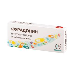 Furadonin - ფურადონინი 0.1გ  20 ტაბლეტი