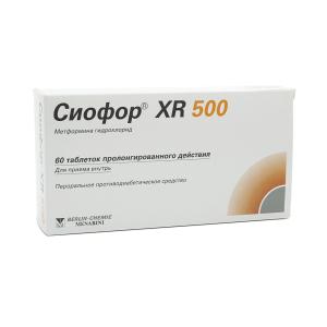 Siofor XR - სიოფორი XR 500მგ 60 ტაბლეტი