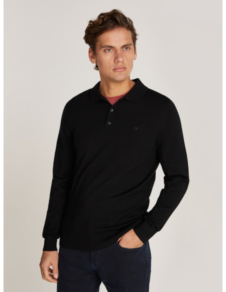 CALVIN KLEIN - MERINO RWS POLO SWEATER