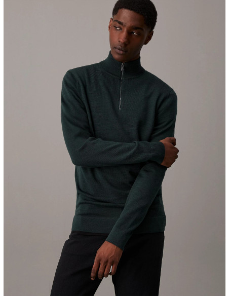 CALVIN KLEIN - MERINO RWS QUARTER ZIP