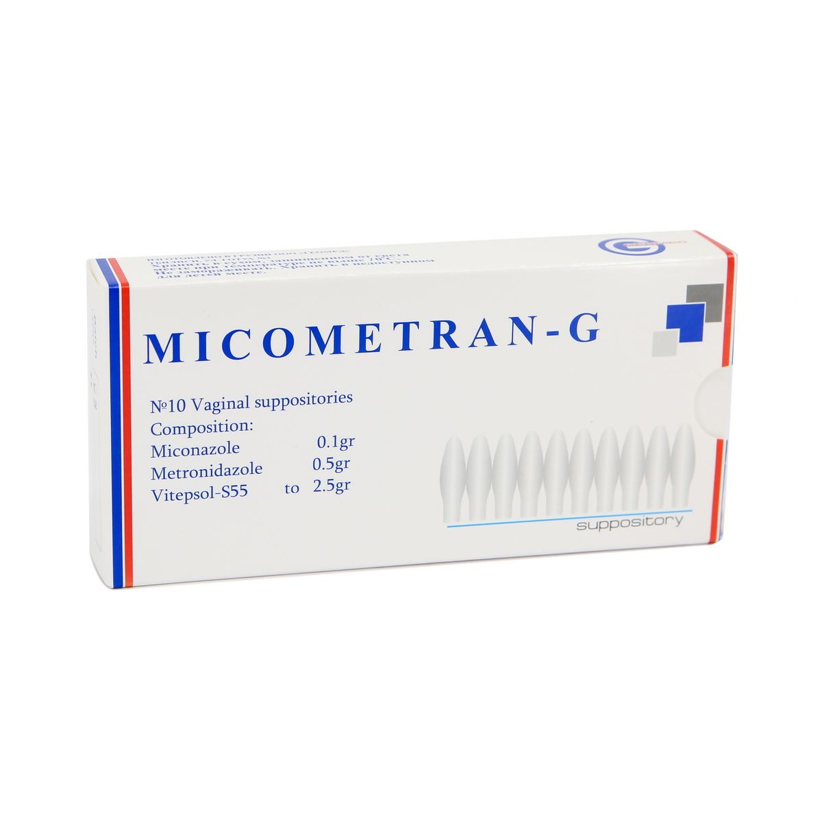 Micometran-G - მიკომეტრანი-G 10 ვაგინალური სუპოზიტორია