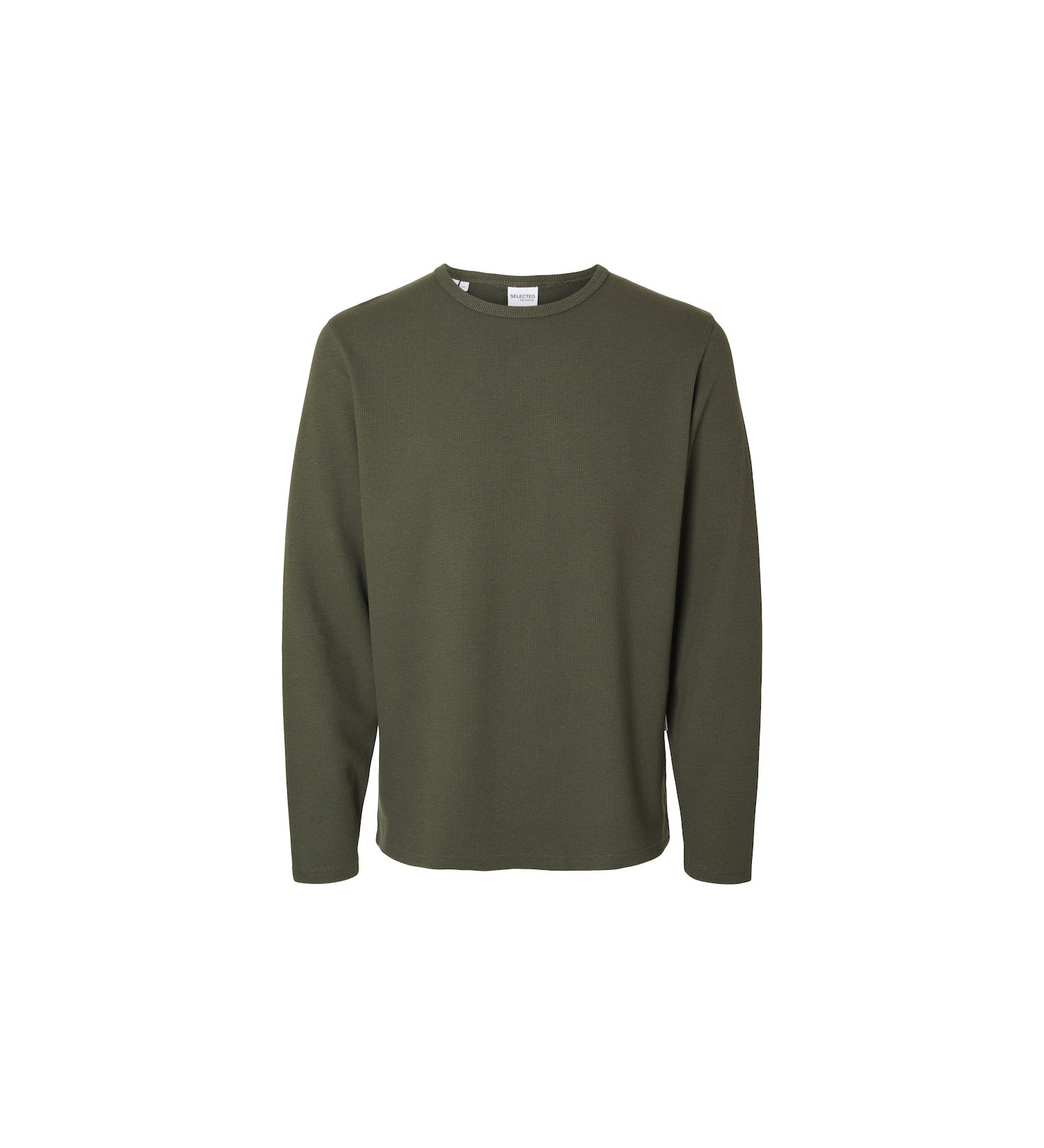 SELECTED HOMME - SLHFINLEY WAFFLE LS O-NECK TEE NOOS