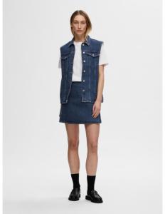 SELECTED FEMME - SLFCLAIR SL MID BLUE DENIM VEST