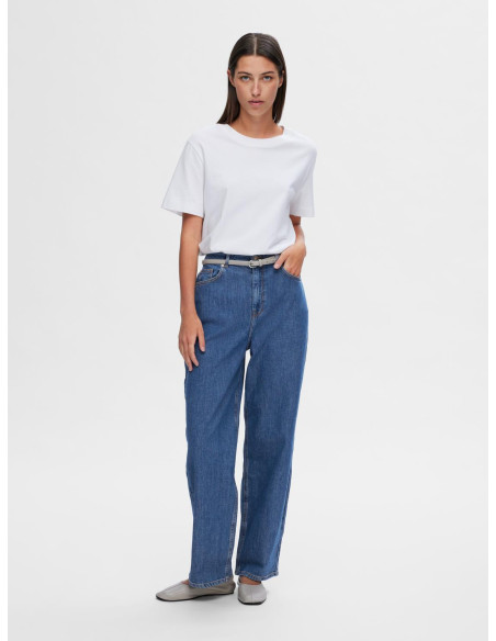 SELECTED FEMME - SLFBELLA HW MARINE BLUE BARREL JEANS