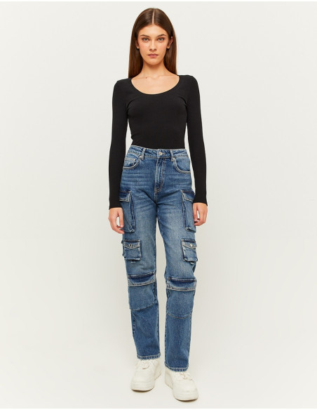 Tally Weijl - MID WAIST MULTIPOCKET CARGO JEANS