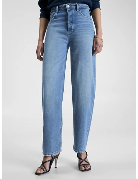 Tommy Hilfiger - High Rise Relaxed Straight Leg Faded Jeans