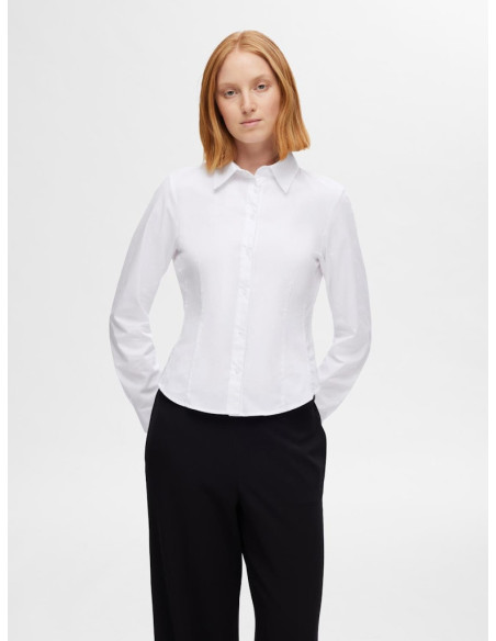 SELECTED FEMME - SLFAMIRA LS FITTED SHIRT NOOS