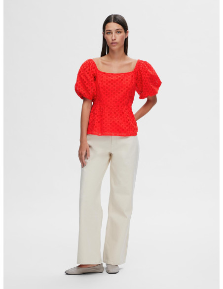 SELECTED FEMME - SLFANELLI 3/4 ON OFF SHOULDER TOP B