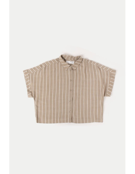 SELECTED FEMME - SLFVIVA SS STRIPED CROPPED SHIRT NOOS