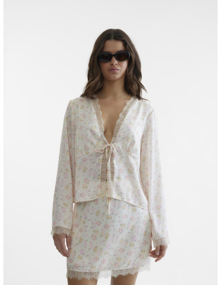 Somethingnew by Vero Moda - SNSALLY LS TIE SHORT TOP - ITY