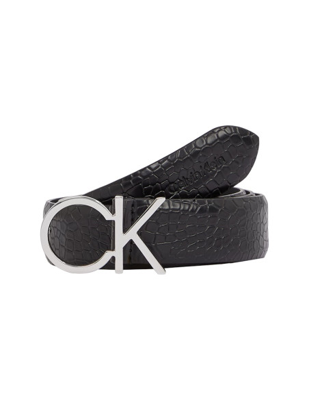 კლასიკური ქამარი ქალის CALVIN KLEIN - CK LOGO BELT 3.0_CROCO