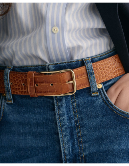 კლასიკური ქამარი ქალის Gant - Croc-Effect Waist Belt