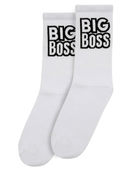 ქალის წინდა Dogo - Unisex Vegan White Socks - Big Boss Design