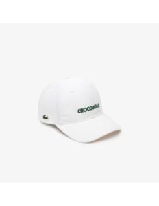 ქალის კეპი Lacoste - COTTON PIQUÉ EMBROIDERED CROC CAP