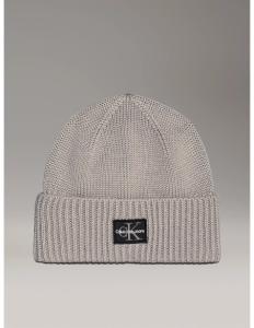 ქალის ქუდი CALVIN KLEIN - MONO LOGO PATCH BEANIE