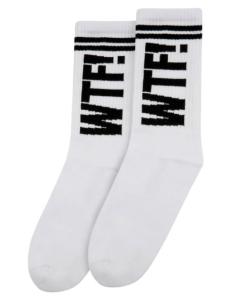 ქალის წინდა Dogo - Unisex Vegan White Socks - WTF Design