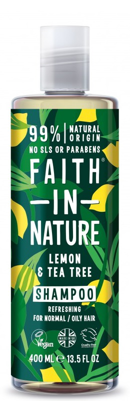 Faith in Nature Lemon & Tea Tree ცხიმიანი თმის შამპუნი 400 მლ