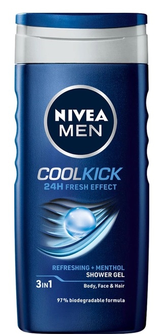 Nivea Cool Kick 3-1 Men შხაპ-გელი 250 მლ