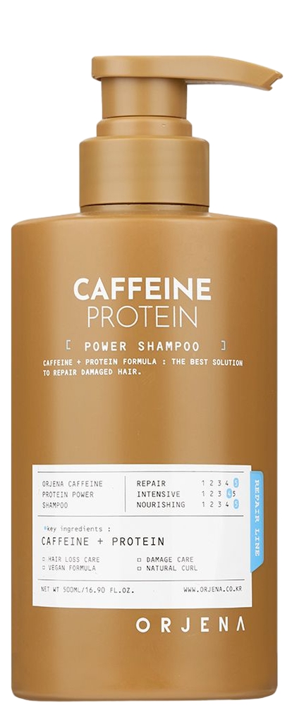 Orjena Caffeine Protein დაზიანებული თმის შამპუნი 500 მლ