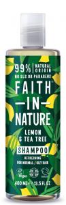 Faith in Nature Lemon & Tea Tree ცხიმიანი თმის შამპუნი 400 მლ