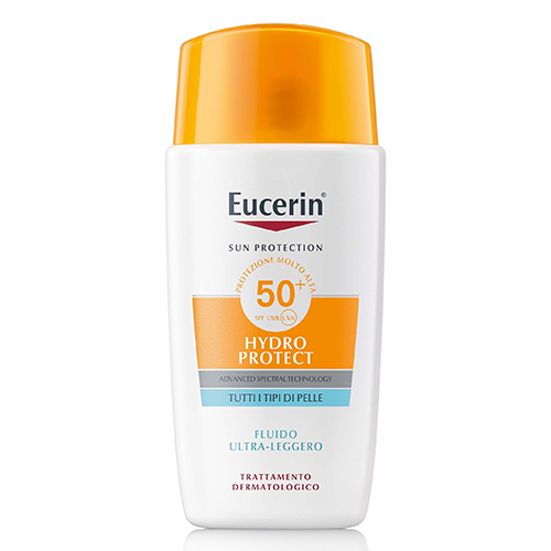 ეუცერინი - SUN Hydro protect  სახის მზისგან დამცავი SPF 50+ ფლუიდი