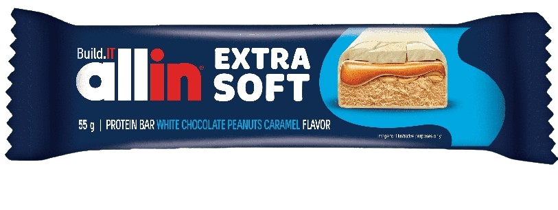 Allin, პროტეინის ბატონი, 55 გრ, White Chocolate Peanuts Caramel Flavor