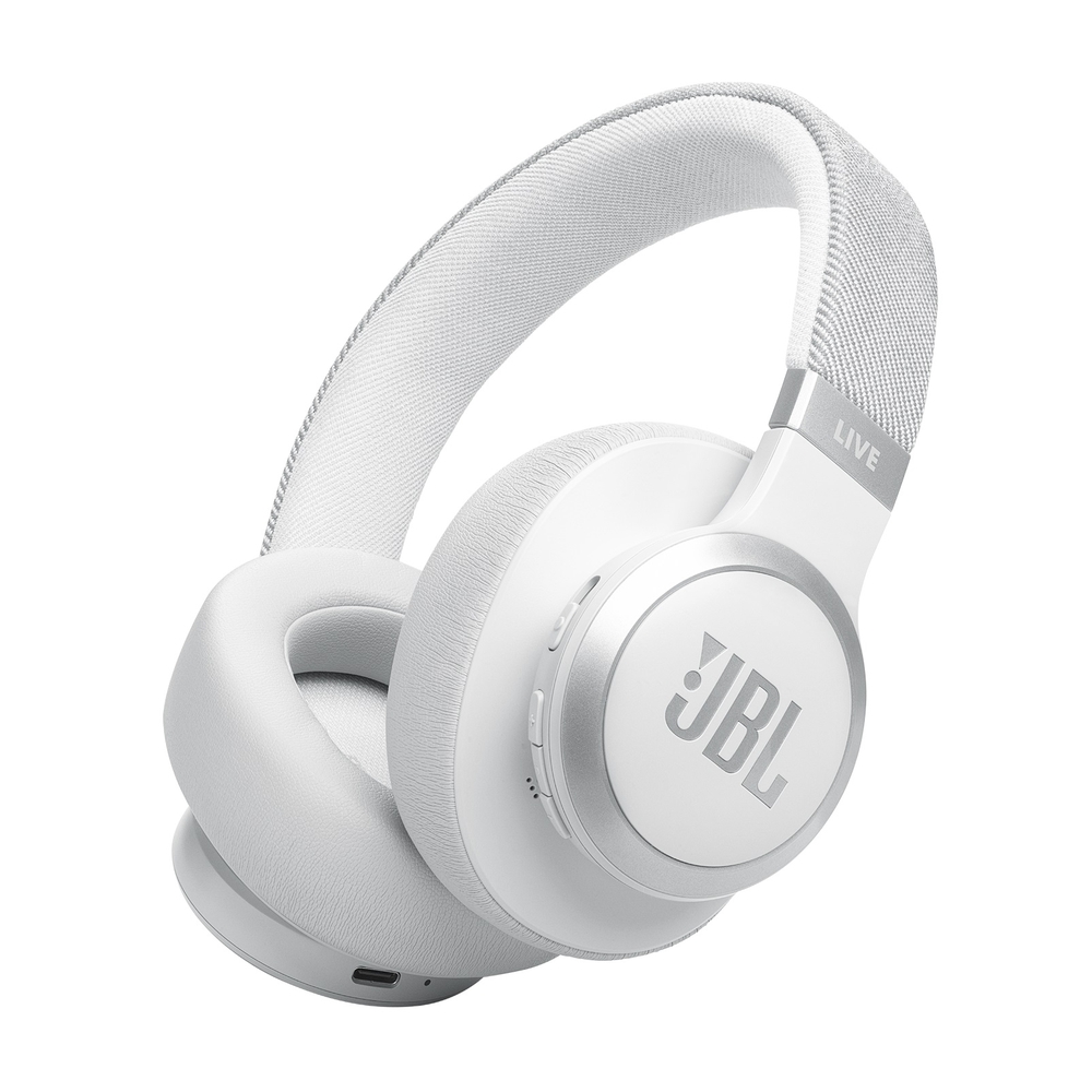 JBL Live 770NC True Adaptive Noise Cancelling Wireless Over-Ear Headphones White