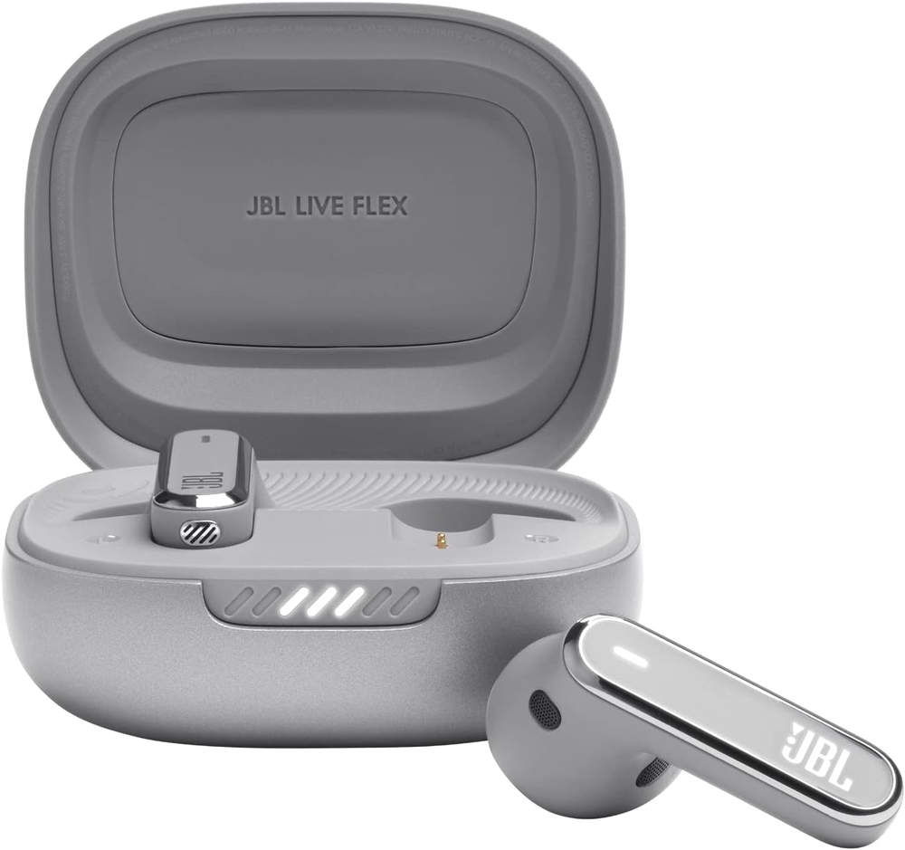 JBL Live Flex True Wireless Noise Cancelling Earphones Silver