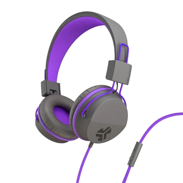 Jlab JBuddies Studio Kids Wired On-Ear Headphones Gray/Purple