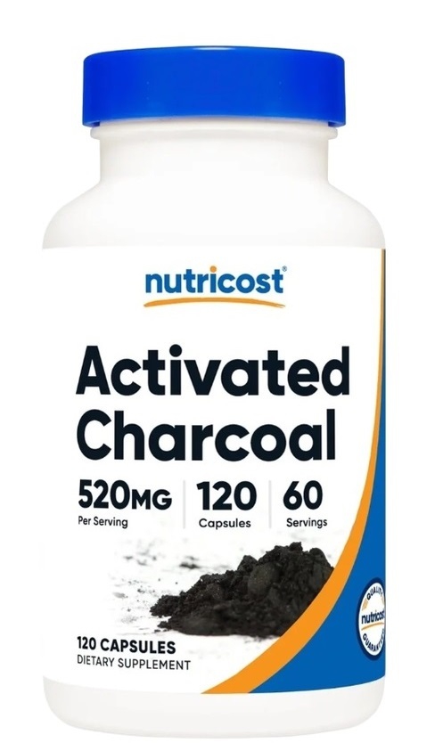 Nutricost აქტივირებული ნახშირი 520 მგ, 120 კაფსულა