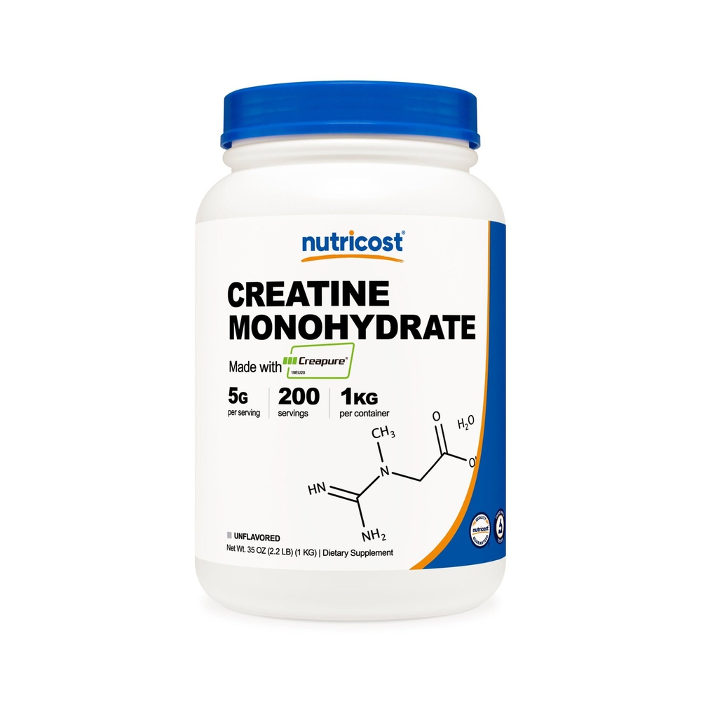 Nutricost, კრეატინის მონოჰიდრატი, 1 კგ, Creapure Creatine Monohydrate Powder